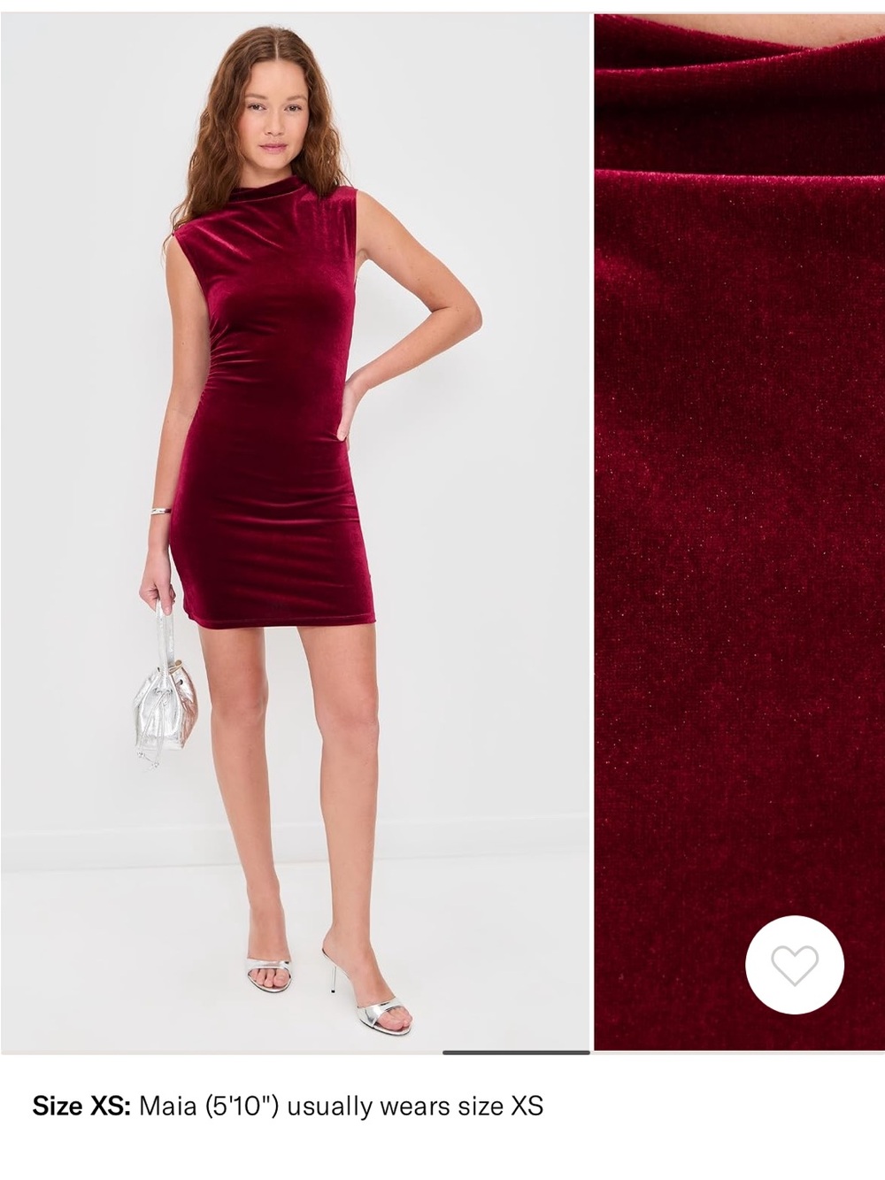 Sleeveless Velvet Mini Dress in Burgundy